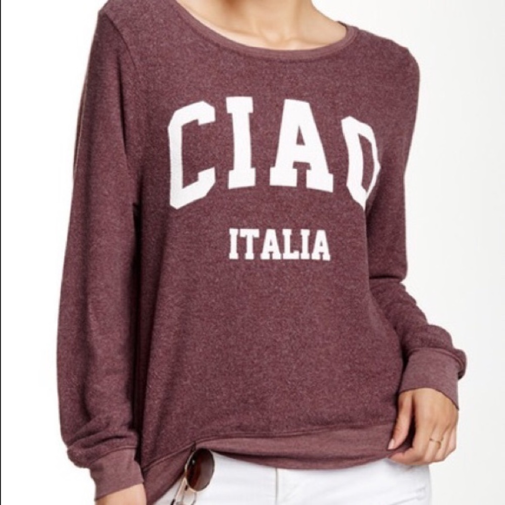 Maroon Wildfox Ciao Italia Pullover
